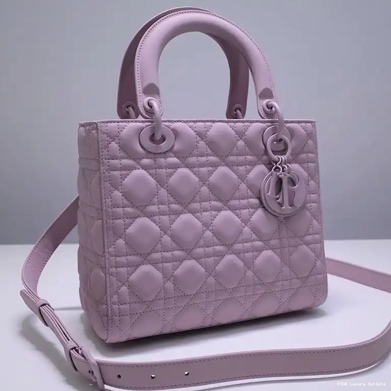 Cheap Cannage Ultramatte Calfskin Purple Dior Medium Bag Lady 0404 Luxury